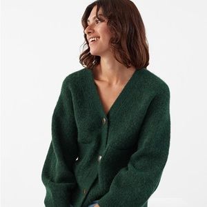 Brand new &other stories Alpaca Wool Blend Cardigan in dark green